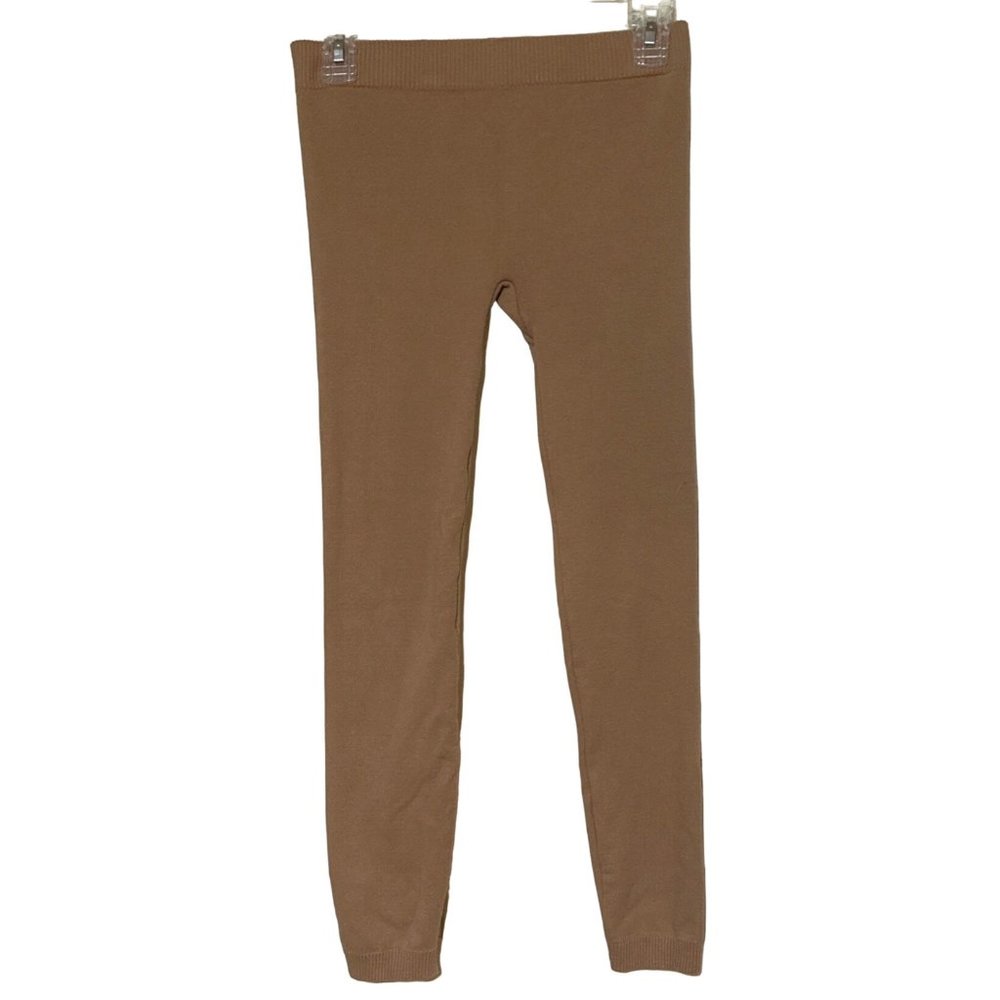 Beige Leggings by Voice Ankle Length w/Elastic Waist Size Junior's Medium
